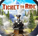 Okładka gry planszowej Ticket to Ride z motywem pociągów, popularna gra strategiczna o trasach kolejowych i podróżach.